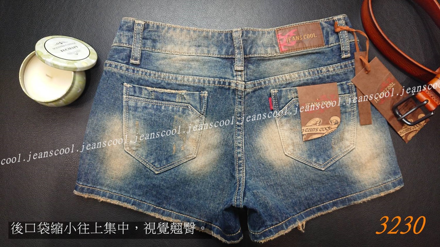 小胡子牛仔【3230】牛仔短褲，加長版休閒風，復古刷色，磨損設計增加自然感，空間瘦腿推薦款。