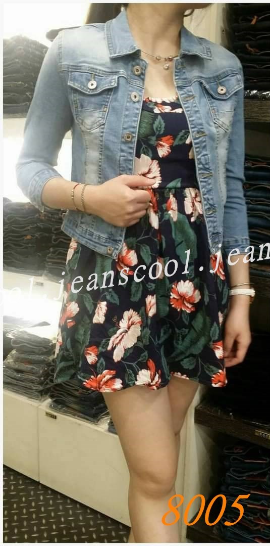 小胡子牛仔【8005】牛仔外套/七分袖，淺懷舊色系，合身有彈性，搭配長洋裝超美，韓版流行必備款。