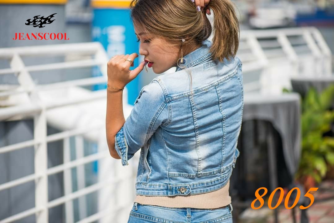 小胡子牛仔【8005】牛仔外套/七分袖，淺懷舊色系，合身有彈性，搭配長洋裝超美，韓版流行必備款。