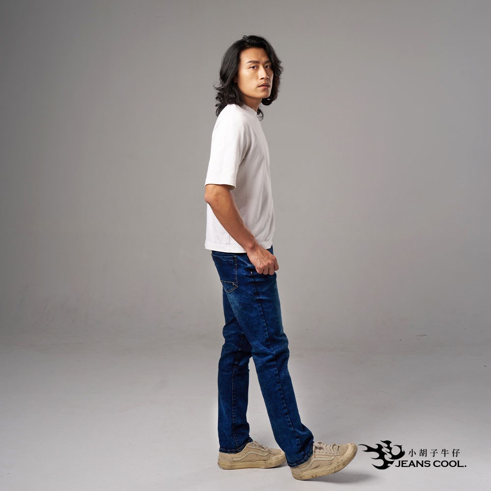 小胡子牛仔【型男933】牛仔長褲，深色牛仔藍，層次渲染，棉質彈力(劈腿方便)，時尚個性，修身煙管，帥氣推薦款。