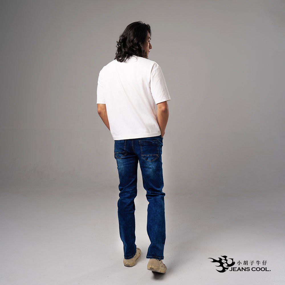 小胡子牛仔【型男933】牛仔長褲，深色牛仔藍，層次渲染，棉質彈力(劈腿方便)，時尚個性，修身煙管，帥氣推薦款。