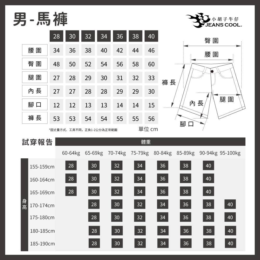 小胡子牛仔【型男968】牛仔短褲/馬褲，深色牛仔藍，棉質彈力(劈腿方便)，時尚個性，褲腳可反摺穿出時尚感，帥氣推薦款。