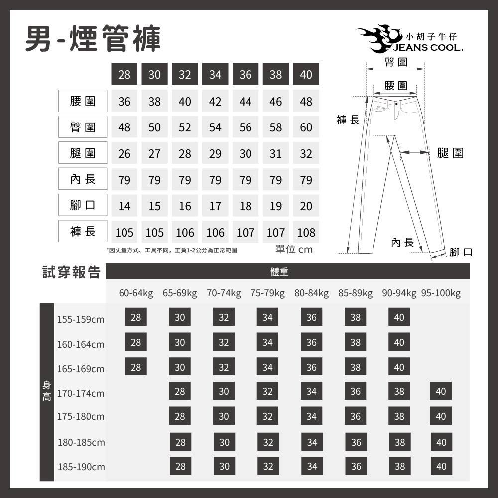 小胡子牛仔【型男986】牛仔長褲，工藝黑灰，棉質彈力(劈腿方便)，時尚個性，修身煙管，帥氣推薦款。
