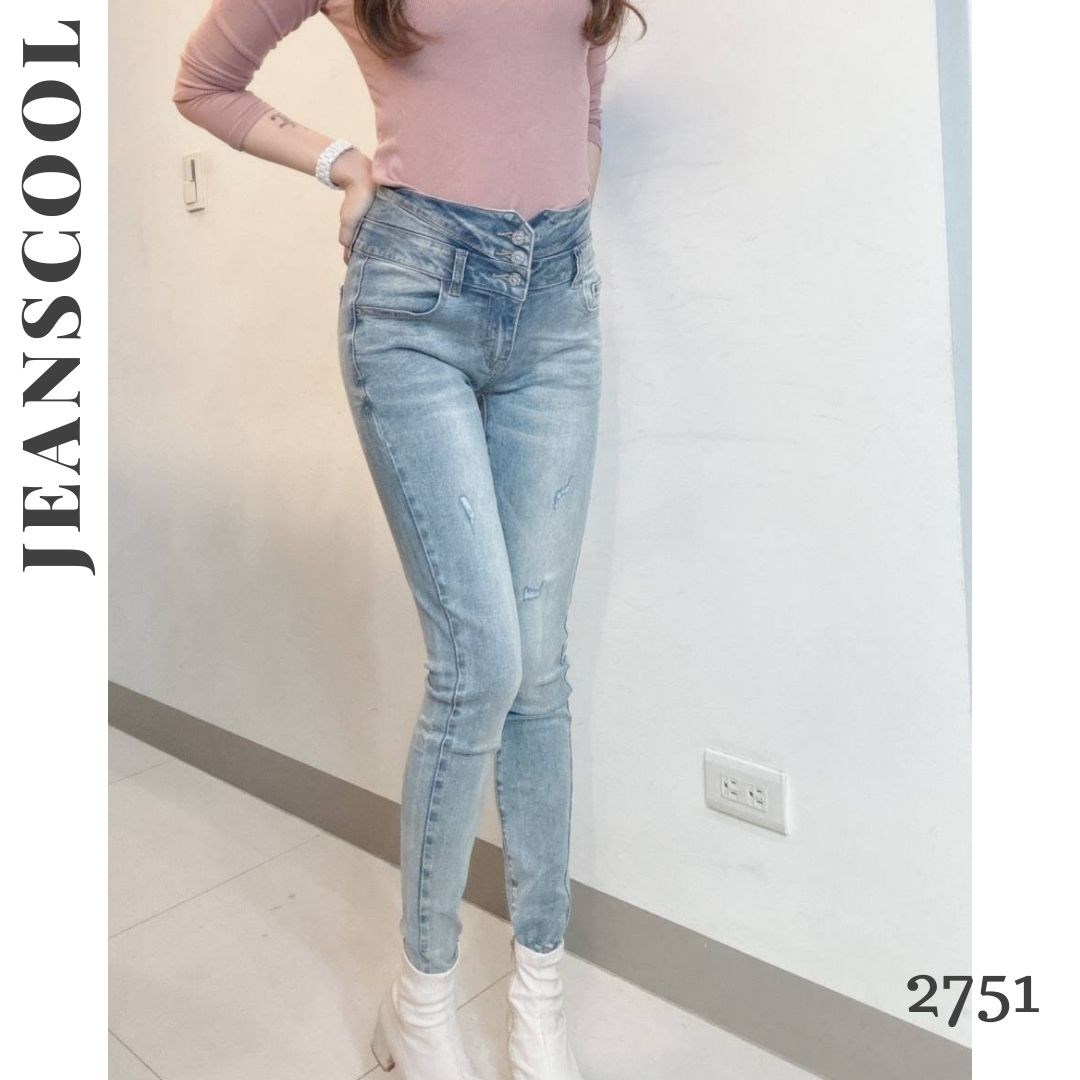 小胡子牛仔【2751】九分窄管鉛筆褲，小蠻腰2.0，淺懷舊刷色，修腰豐臀性感修飾小腹，韓版最新流行，強烈推薦!