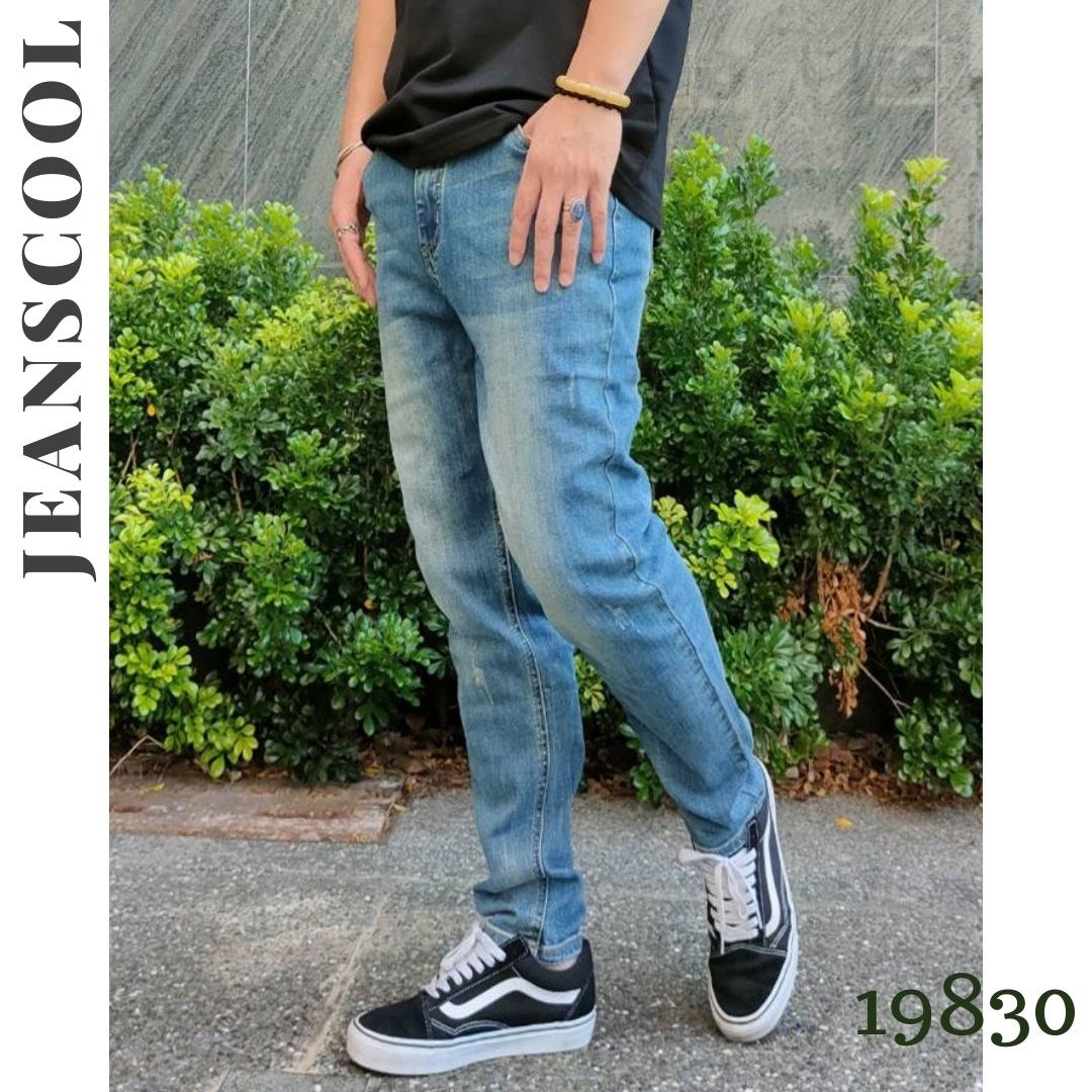 小胡子牛仔【19830】男友褲(哈倫褲)，懷舊刷色，微鬆款，褲腳可反摺穿約8~9分效果，流行的混搭風，男女都可以穿喔～