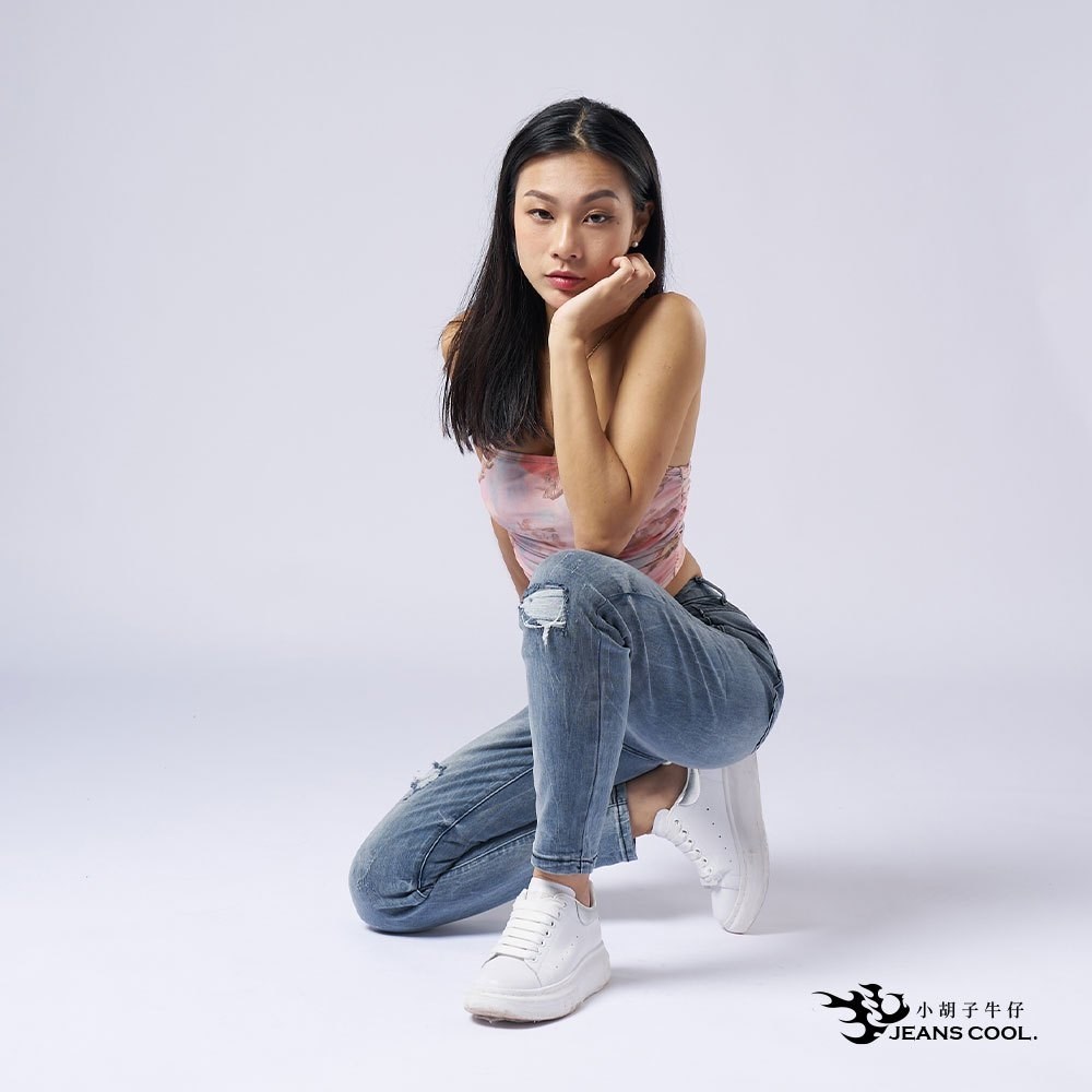 涼夏寬版率性鬆緊牛仔褲 男友褲
