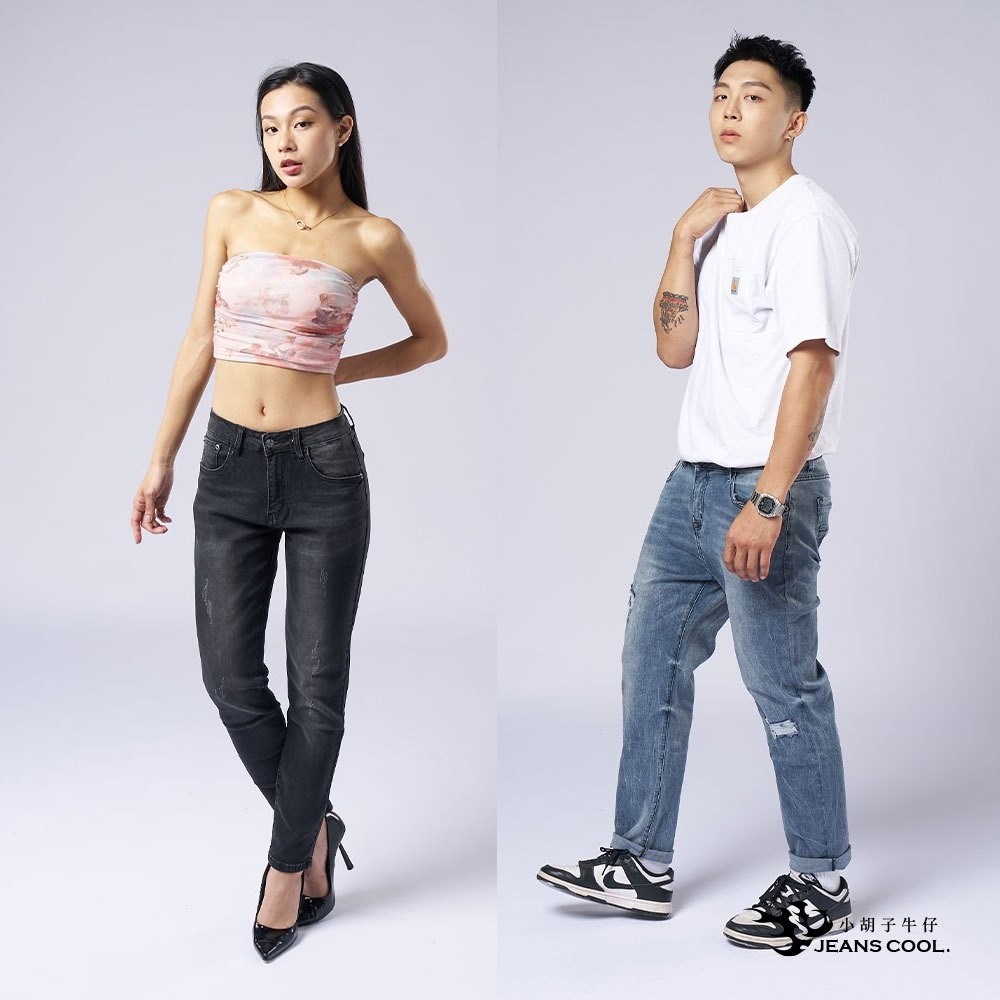 涼夏寬版率性鬆緊牛仔褲 男友褲