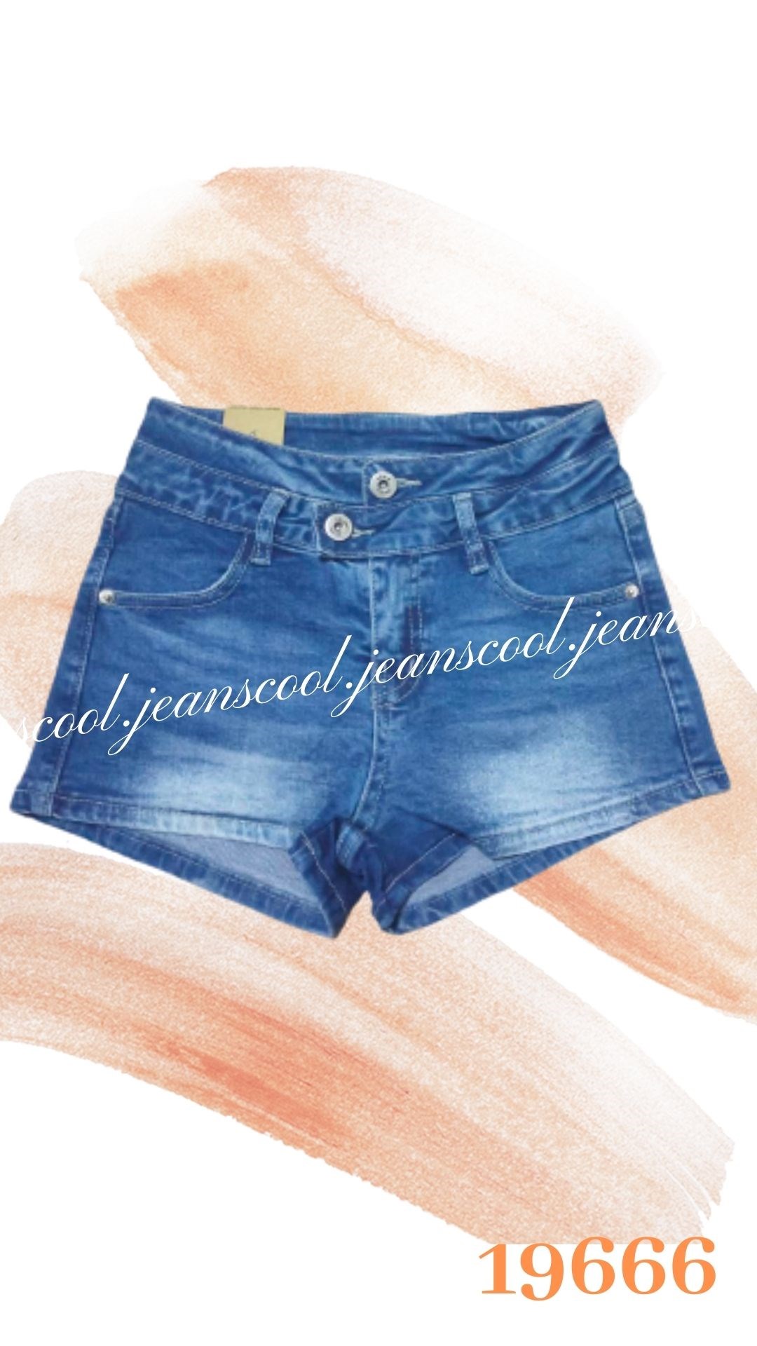 小胡子牛仔【19666】小蠻腰-高腰短褲，彩藍色系，氣質百褡，包覆小腹瘦腰，空間瘦腿激瘦翹臀，經典推薦款。