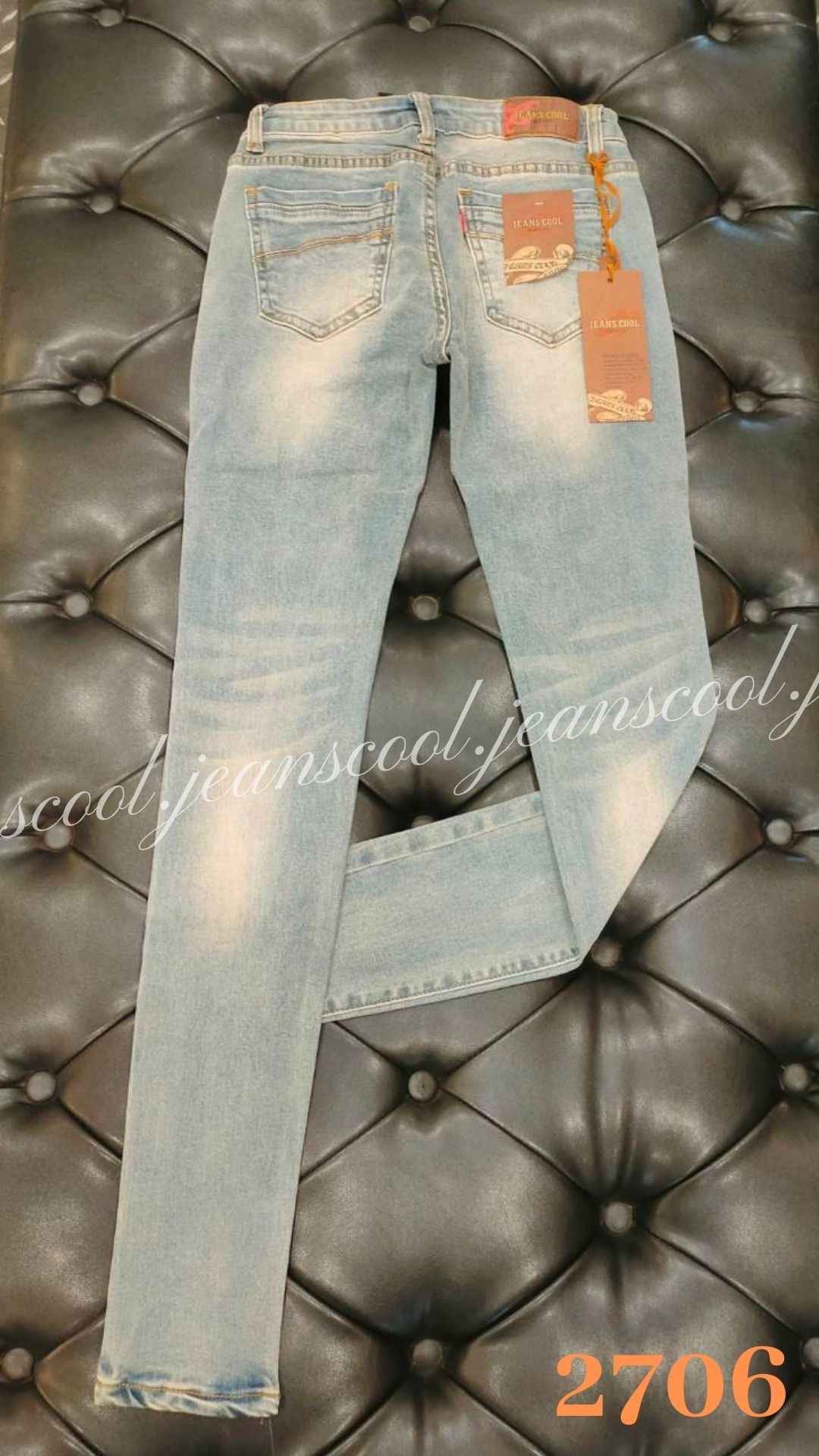 小胡子牛仔【2706】窄管長褲，淺復古色系，3D激瘦剪裁，修腰豐臀性感修飾小腹，強烈推薦!